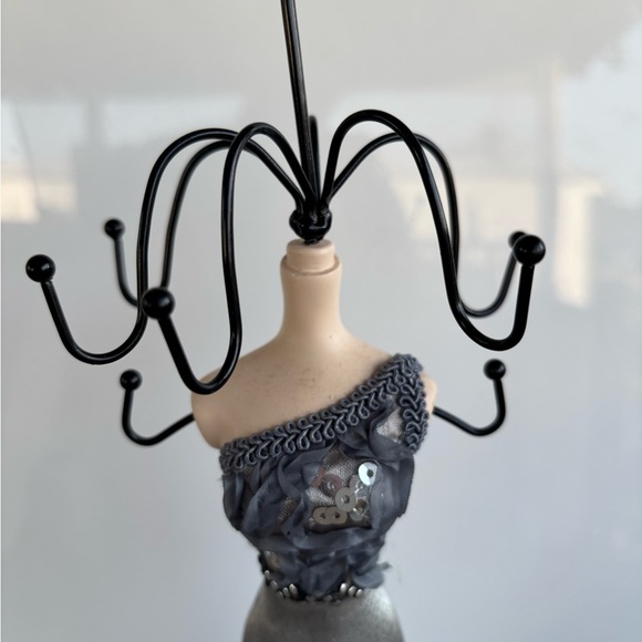 Jewelry Organizer Tree Stand Lady's Sequin Pencil Dress Form Hooks Vanity Doll - Picture 2 of 5